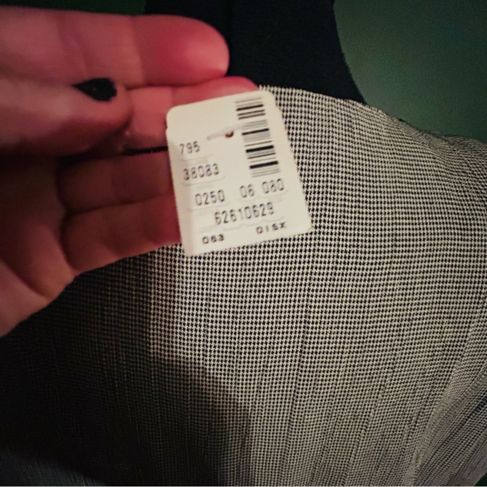 Vintage 1990s Beige + Black Ribbon Appliqué Bolero Jacket w/Buttons sz 8 Petite - Picture 7 of 12